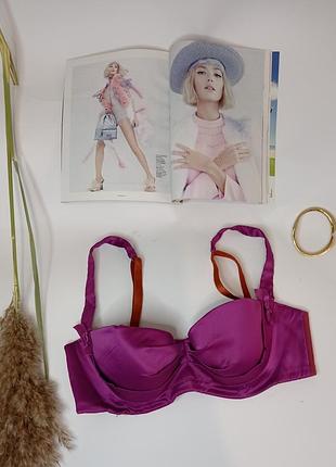 Бюстгальтер балконет la senza р. 36 с(80) атласный нарядный #необхідне