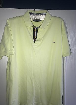 Стильные поло tommy hilfiger р xl лимонного кольору