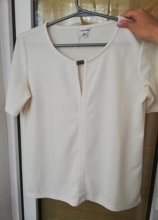 Футболка жіноча нова блуза кофта біла кремова блуза молочная calvin klein оригінал короткий рукав женская блуза белая молочная1 фото