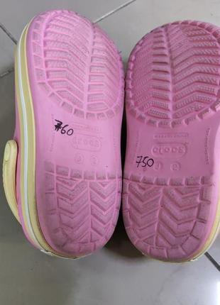 Крокси сабо crocs crocband pink\yellow5 фото