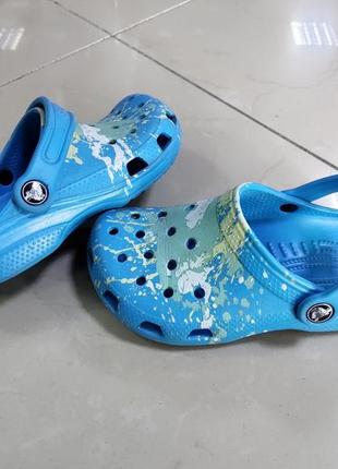 Кроксы сабо crocs classic splash blue