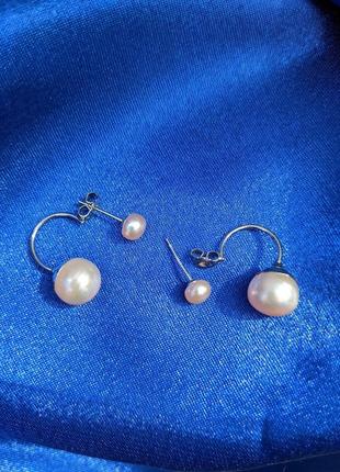 Сережки жіночі з перлами.2 фото