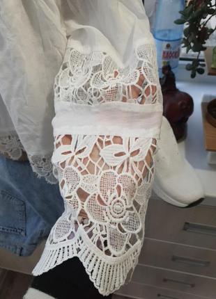 Шикарная белая блуза с плечей 46-48 р7 фото