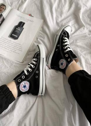 Жіночі високі чорно-білі кеди converse chuck taylor all star 🆕 кеди конверс