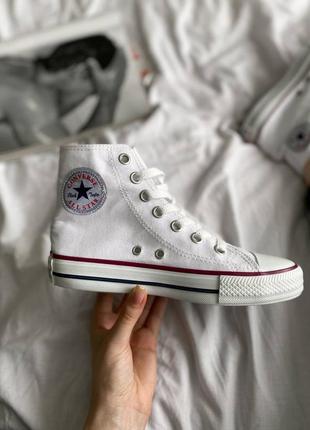 Жіночі високі білі кеді converse chuck taylor all star 🆕 кеді конверс
