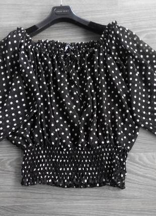 Блузка чорна в білий горошок;  select; xl/xxl4 фото