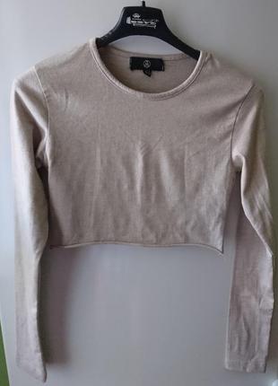 Топ _ лонгслив укорочений _ кроп топ з довгим рукавом _ missguided