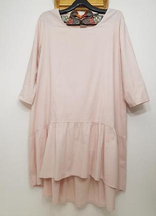 Трендовое хлопковое платье milano изумительного цвета розовой пудры италия7 фото