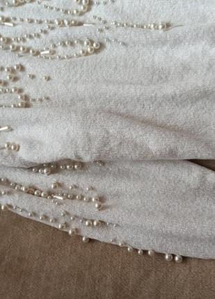 Чудовий білий молочний светр з перлинами h&m5 фото