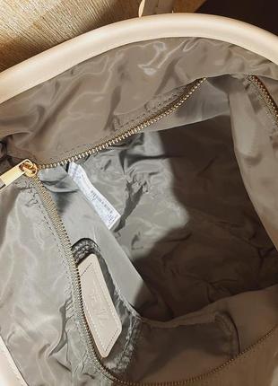 Zara сумка нейлоновая серо-зелёная4 фото
