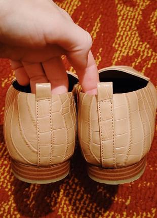 Новые кожаные туфли лоферы m&s имитация кожи крокодила тренд 2022 года змеиный звериный принт🔥🔥🔥6 фото