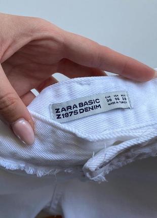 Кюлоти zara білі прямі штани з оюнеоьробленим низом та вишивнюкою9 фото