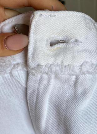 Кюлоти zara білі прямі штани з оюнеоьробленим низом та вишивнюкою8 фото