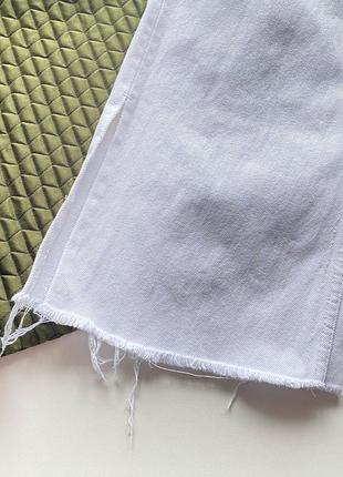 Кюлоти zara білі прямі штани з оюнеоьробленим низом та вишивнюкою3 фото