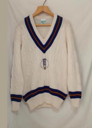 Новый свитер пуловер для крикета толстая шерсть ваниль 'jasper' 52-54р