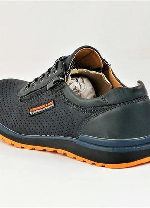 Літні чоловічі мокасини сині сіточка