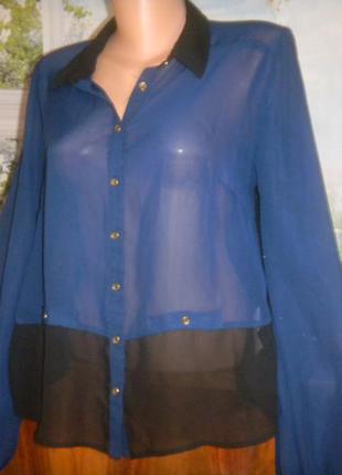 Річна шифонова легка блузка на спеку р 16 літо,привіт!