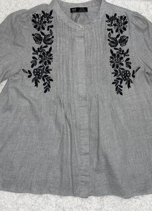 Сорочка zara в етно стилі з вишивкою