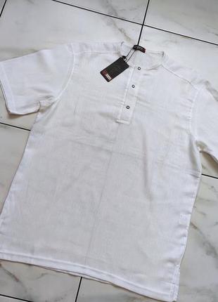 Котоновая турецкая белая футболка-поло diff ferrand l (50)2 фото