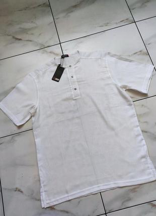 Котоновая турецкая белая футболка-поло diff ferrand l (50)1 фото