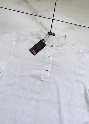 Котоновая турецкая белая футболка-поло diff ferrand l (50)3 фото