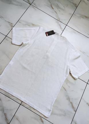 Котоновая турецкая белая футболка-поло diff ferrand l (50)9 фото