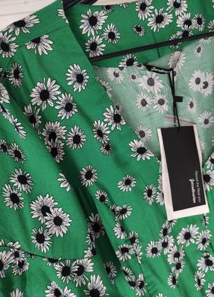 Платье зеленое stradivarius, плаття зелене як zara, сукня в квіти4 фото