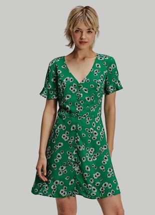 Платье зеленое stradivarius, плаття зелене як zara, сукня в квіти5 фото