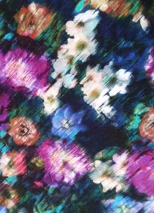 Сукня міді віскоза акварельний квітковий принт/трикотажна сукня з пишною спідницею в квіти