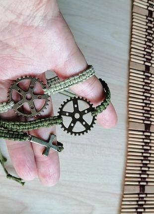 Чоловічий браслет шестерні. браслет сили духу. браслет бажань, купити харків ручна робота2 фото