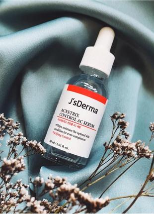 Сыворотка с цинком и ниацинамидом для проблемной кожи jsderma acnetrix control ac serum niacinamide 8% zn-pca 1%1 фото