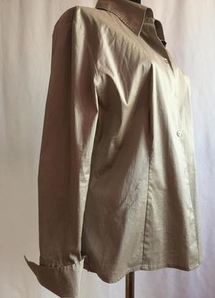 Бежевая рубашка блузка длинный рукав