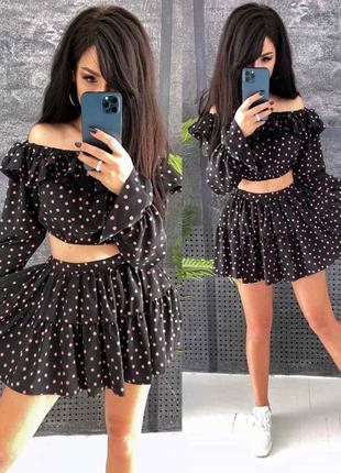 Костюм топ і спідниця-шорти