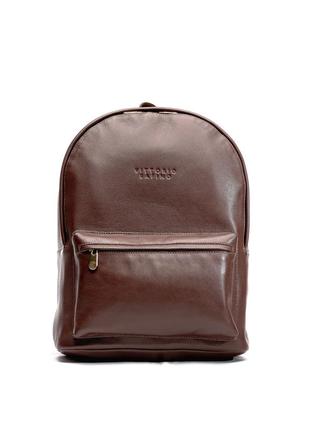 Мужской кожаный рюкзак (vs090) vittorio safino коричневый3 фото