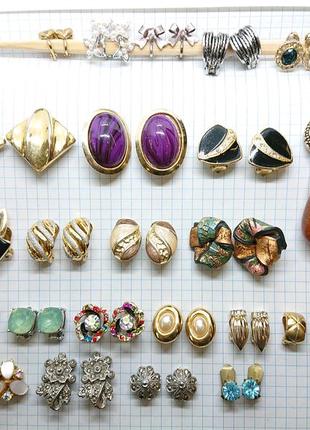 Винтажные серьги клипсы