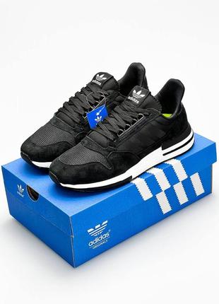 Замшеві, шикарні кросівки adidas zx 500 rm