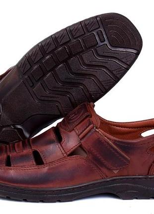 Мужские кожаные летние туфли matador brown7 фото