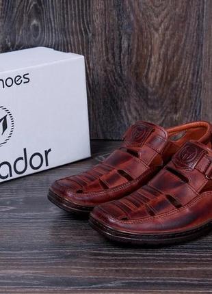 Мужские кожаные летние туфли matador brown2 фото