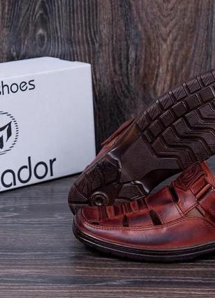 Мужские кожаные летние туфли matador brown9 фото