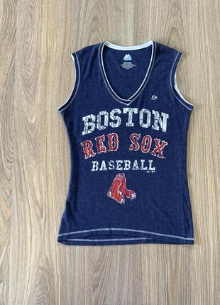 Женская хлопковая майка boston red sox majestic