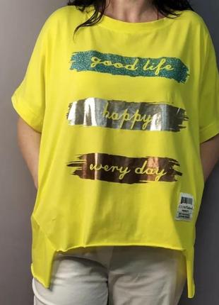 Бомбовая летняя футболка туника италия 🇮🇹☝️ог до 150