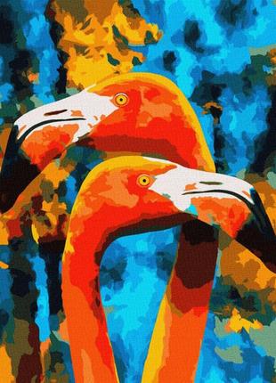 Картина за номерами "помаранчеві фламінго" ідейка kho4261 40х50см