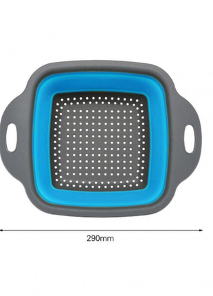 Дуршлаг силиконовый prc - collapsible filter baskets 200 x 200 мм складной jm-609 синий4 фото