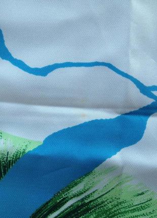 Ярчайший платок в цветы шелковый люкс бренд lanvin paris7 фото