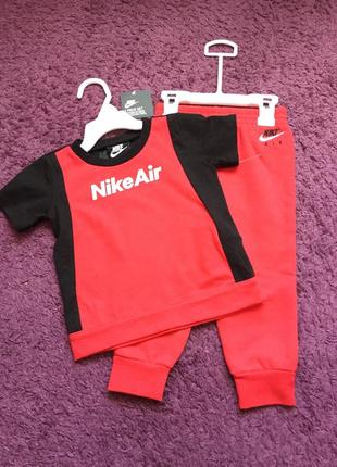 Костюм летний nike air ss tee & jogger set футболка брюки оригинал 66g085-rin