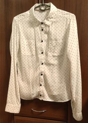 Рубашка белая в мелкие ромбы marks&spencer