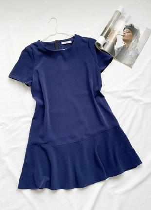 Сукня, платье, плаття, синя, синее, з рюшою, с рюшей, mango1 фото