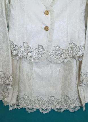 Костюм с кружевом пиджак юбка polen poe eur 36 нарядный бренд5 фото