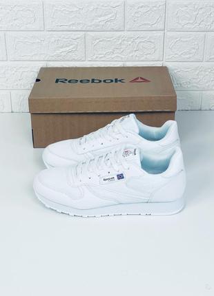 Кросівки чоловічі літні сітка reebok classic кросівки рібок класік літо білі3 фото