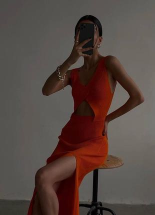 В'язані сукні 🧡 • матеріал: поліестер+лайкра • розміри: s, m • кольори: оранжевий, зелений •сукню5 фото